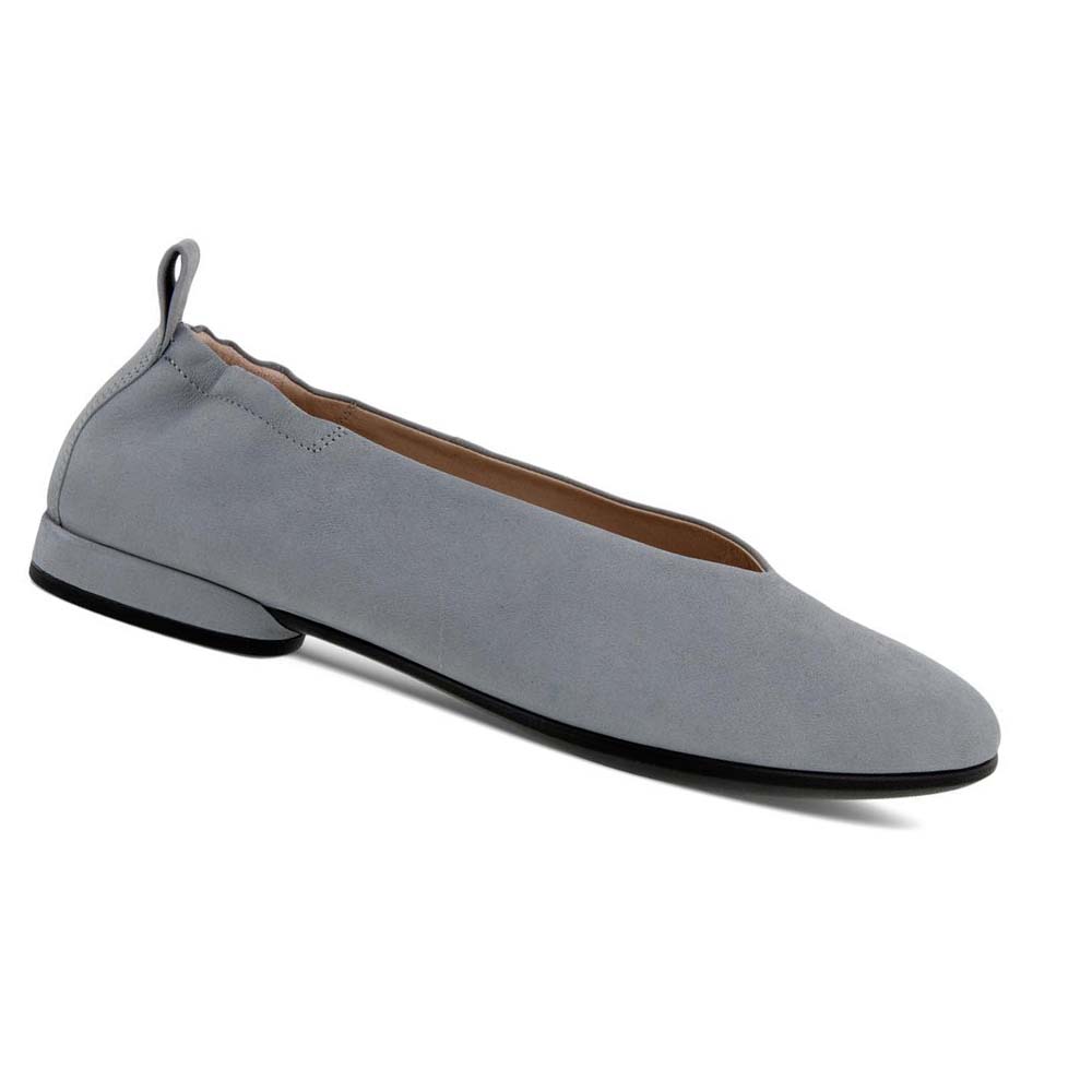 Women\'s Ecco Anine Flat Ballerina Ballet Flats Silver / Grey | SG 4OKI